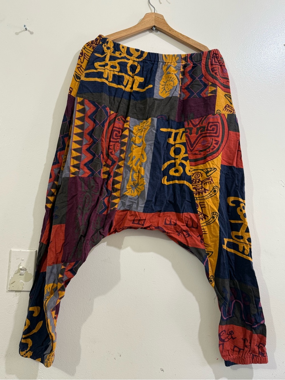 ChArmkp Men's Multicolor Patchwork Harem Joggers - Vibrant Tribal Print - Picture 3 of 7